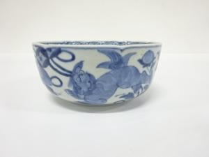 古伊万里　染付　獅子　鉢